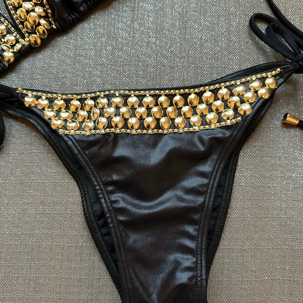 NEW ADG Luxe Swimwear 2pc String Bikini- Size Large - Picture 3 of 6